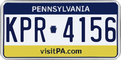 PA license plate KPR4156