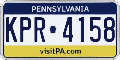 PA license plate KPR4158