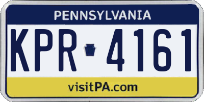 PA license plate KPR4161