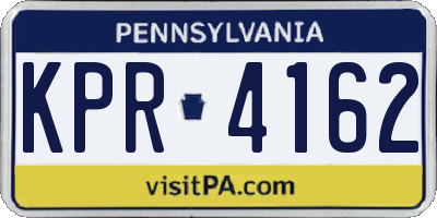 PA license plate KPR4162