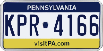 PA license plate KPR4166