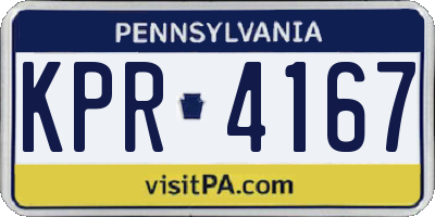 PA license plate KPR4167