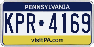 PA license plate KPR4169