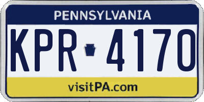 PA license plate KPR4170