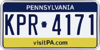 PA license plate KPR4171