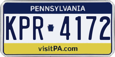 PA license plate KPR4172