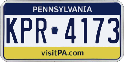 PA license plate KPR4173