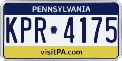 PA license plate KPR4175