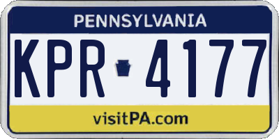 PA license plate KPR4177