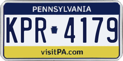 PA license plate KPR4179