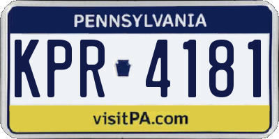 PA license plate KPR4181