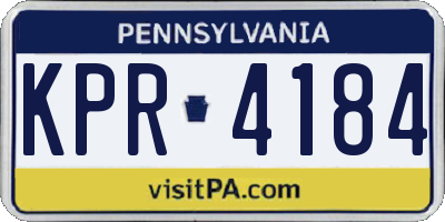 PA license plate KPR4184