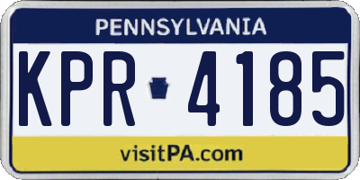 PA license plate KPR4185