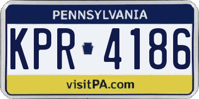 PA license plate KPR4186