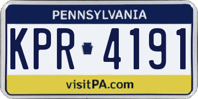 PA license plate KPR4191