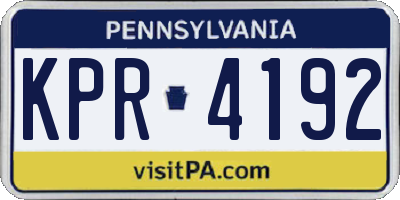PA license plate KPR4192