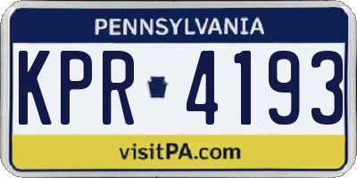 PA license plate KPR4193