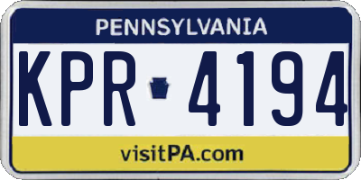 PA license plate KPR4194