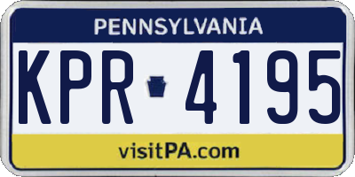 PA license plate KPR4195