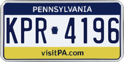 PA license plate KPR4196