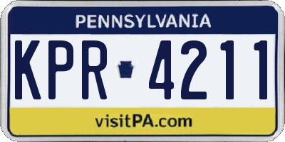 PA license plate KPR4211