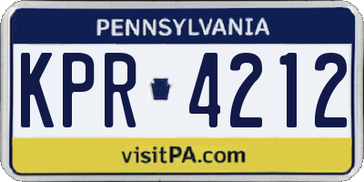 PA license plate KPR4212