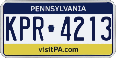 PA license plate KPR4213