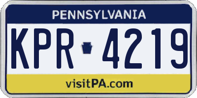 PA license plate KPR4219