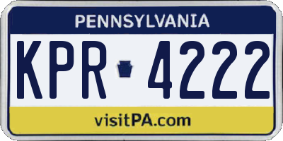 PA license plate KPR4222