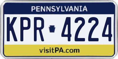 PA license plate KPR4224