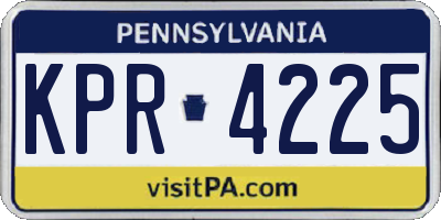 PA license plate KPR4225