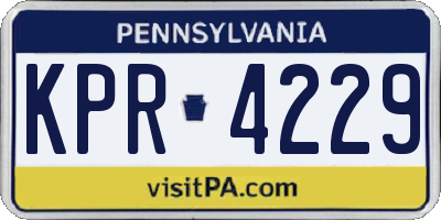 PA license plate KPR4229