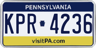 PA license plate KPR4236