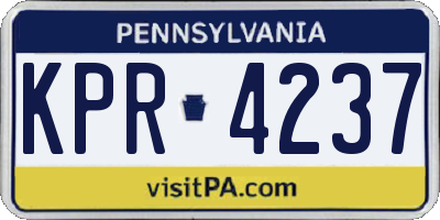 PA license plate KPR4237