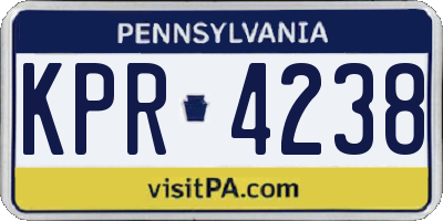 PA license plate KPR4238