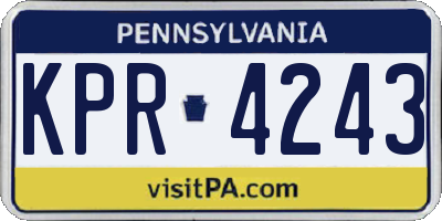 PA license plate KPR4243