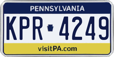 PA license plate KPR4249