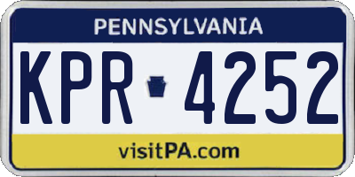 PA license plate KPR4252