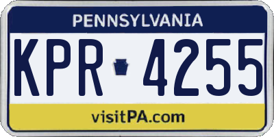 PA license plate KPR4255