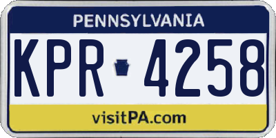 PA license plate KPR4258