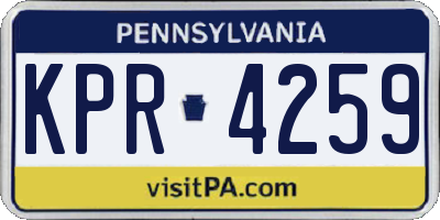 PA license plate KPR4259