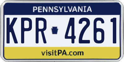PA license plate KPR4261