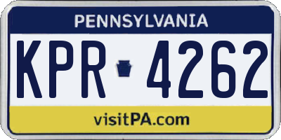 PA license plate KPR4262