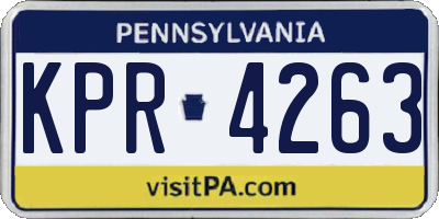 PA license plate KPR4263