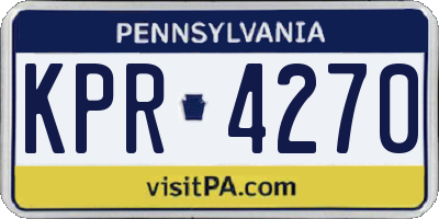 PA license plate KPR4270