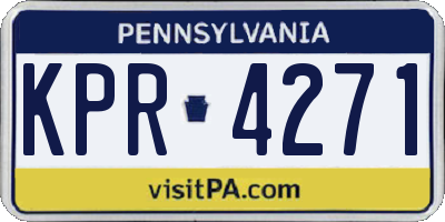 PA license plate KPR4271