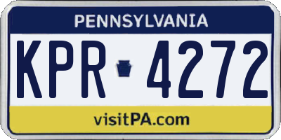PA license plate KPR4272