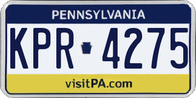 PA license plate KPR4275