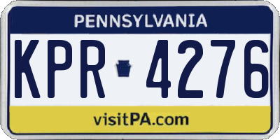 PA license plate KPR4276