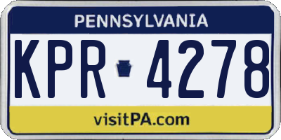 PA license plate KPR4278